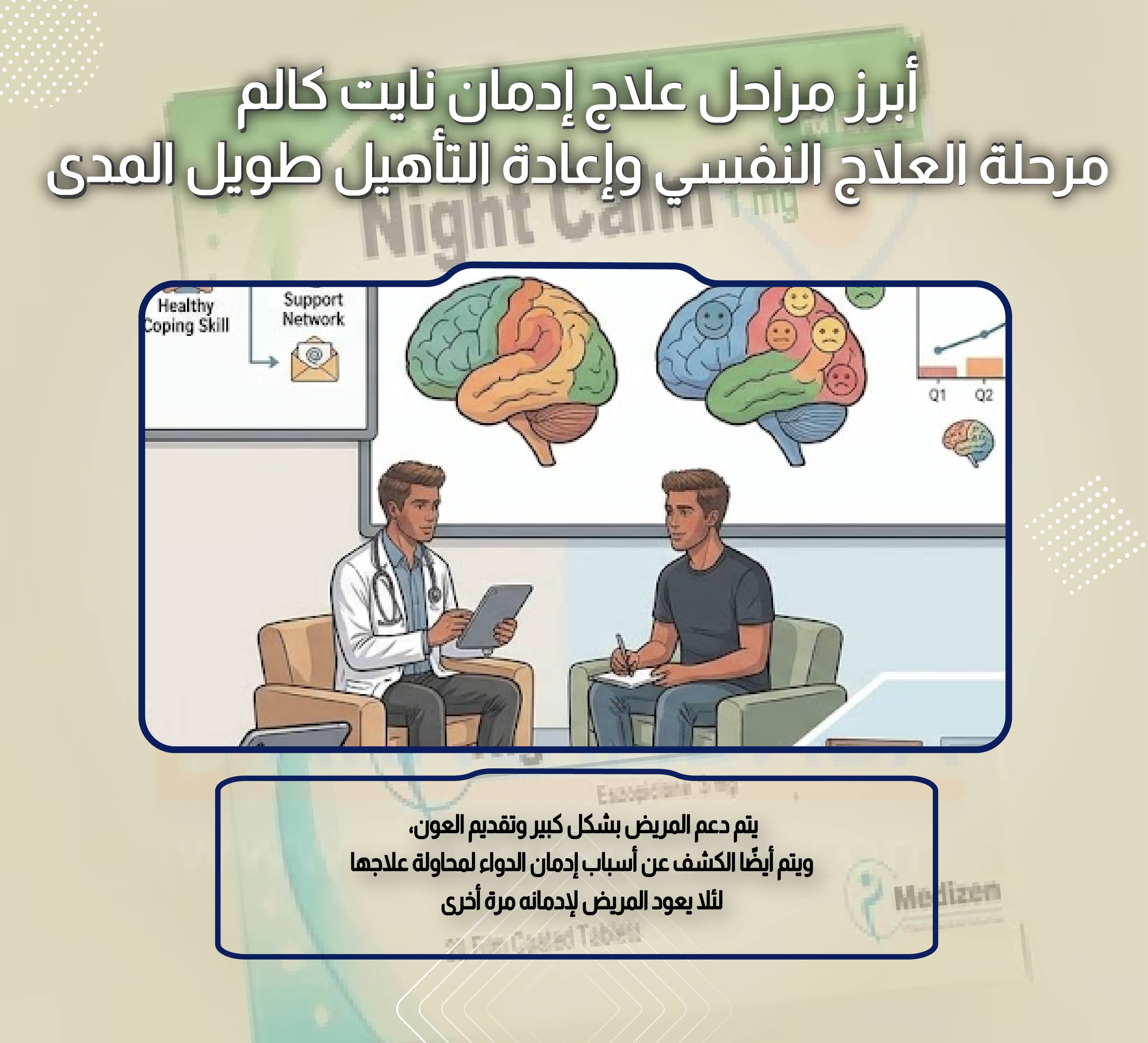 أبرز مراحل علاج إدمان نايت كالم مرحلة العلاج النفسي وإعادة التأهيل طويل المدى